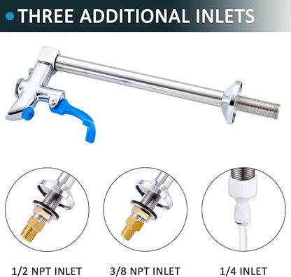 Glass Filler 14.5 Inches Deck Mount Faucet Glass Filling Station Water Station for Restaurants Kitchen Bar G1/2" Male with 3 Connector Adapter Brass Structure