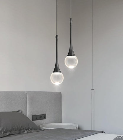 Modern Pendant Light LED Crystal Chandelier for Kitchen Island Dimmable Crystal Pendant Lighting for Dining Room Bedroom Black