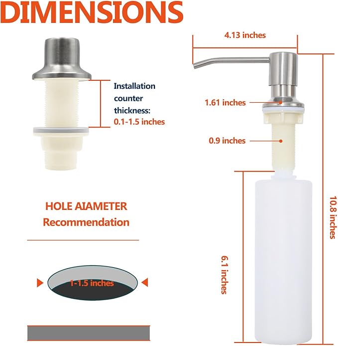 HOTIS Kitchen Faucet with Soap Dispenser, Brushed Nickel Kitchen Faucet with Pull Down Sprayer 3 Modes, High Arc Single Handle RV Bar Sink Faucets for Farmhouse RV Laundry Camper, HT-SLYT004L-S-1