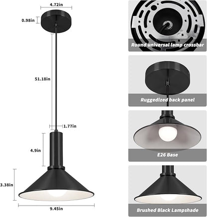 2 Pack Battery Operated Pendant Lights,Rechargeable Pendant Light with Remote,Black Pendant Light Fixtures for Kitchen island,Modern Industrial hanging Lights for Dining Room Hallway Entryway Bedroom