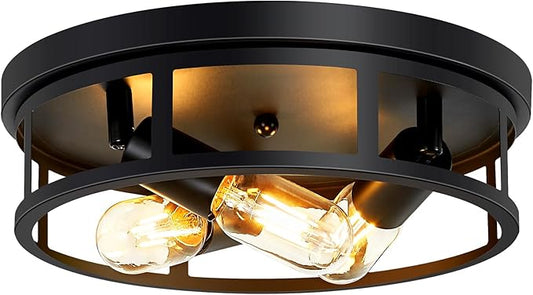 SKEJAO Ceiling Light Fixture,Black Flush Mount Ceiling Light,13 Inch Hallway Light fixtures Ceiling,Light Fixtures Ceiling Mount for Farmhouse,Kitchen (1, 13 inch)
