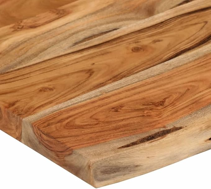 Solid Acacia Wood Live Edge Shelf Wall Mounted for Decorative Items with Shelf Supporting 165.3 lbs, Rustic Wall for Living Room, Brown Acacia Wood 19.7 x 11.8 x 1.0 Inches