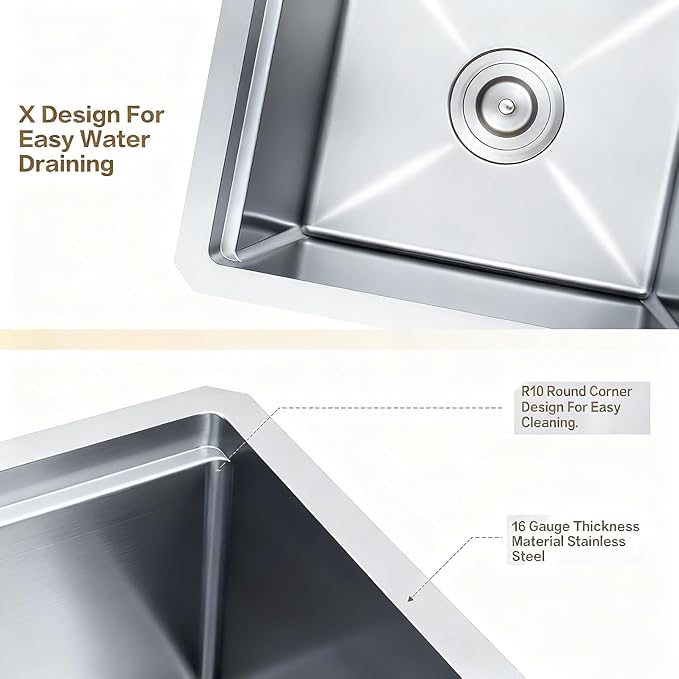Undermount Bar Sink, 16 Gauge 304S Stainless Steel Workstaion Sink with Accessories, 15" x 17" x 10" Small Kitchen SinkS for Outdoor, RV,Prep Sink, Bathroom and Wet Bar