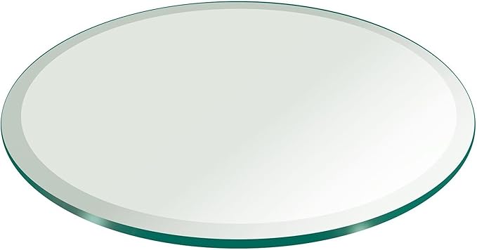 15 Inch Round Clear Tempered Glass Table Top with 3/8" Thick Polished Edges for Dining, Coffee Table, or Office Use by Fab Glass and Mirror