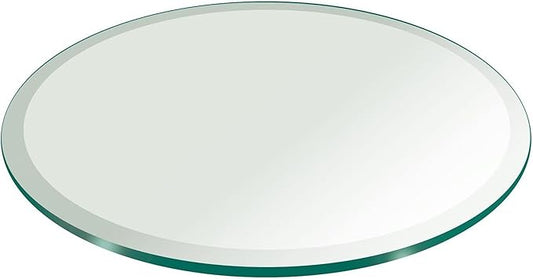 15 Inch Round Clear Tempered Glass Table Top with 3/8" Thick Polished Edges for Dining, Coffee Table, or Office Use by Fab Glass and Mirror