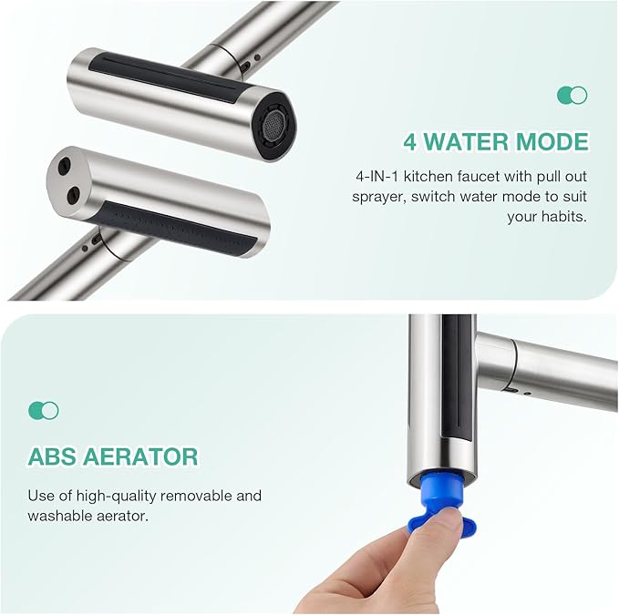 CREA Bar Sink Faucet,Chrome Bathroom Facuets 1 3 Holes, Single Handle Bathroom Faucets with Deck Plate,360°Swivel Stainless Steel Small Kitchen Faucet for Mini Pre Sink RV Vanity Faucet