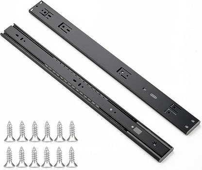 Ravinte 20 Inch Soft Close Drawer Slides 1 Pairs 2 Pack Black Full Extension Ball Bearing Drawer Glide Side Mount