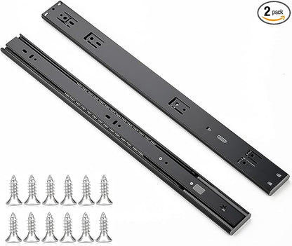 Ravinte 20 Inch Soft Close Drawer Slides 2 Pairs 4 Pack Black Full Extension Ball Bearing Drawer Glide Side Mount