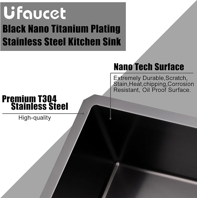28 Inch Undermount Kitchen Sink Black, 28x18 Under Mount Gunmetal Black Stainless Steel 16 Gauge 9 Inch Deep Single Bowl Kitchen Sink with Strainer