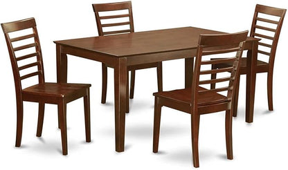 HomeStock 7 Piece Dining Table Set Consist of a Rectangle Wooden Table and 6 Dining Room Chairs, 36x60 Inch, Mahogany Finish