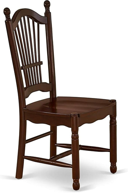 HomeStock 7-Piece Dining Table Set with Rectangle Wooden Table (36x60 Inch) and 6 Dining Room Chairs in Mahogany, Perfect for Dining Rooms