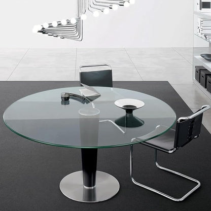 Dulles Glass 24 inch Round Glass Table Top - Tempered - 1/2" Thick Glass Surface, Safe Ogee Edge, Multipurpose for Dining Table, Patio, Coffee and End Table