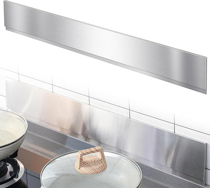 Moxweyeni Front Control Freestanding Range Universal Backguard 29.72" L x 4.72" W Stainless Steel Backsplash for Stove, Easy Installation Hood Backsplash for Most Kitchen Brands Stove(Silver)