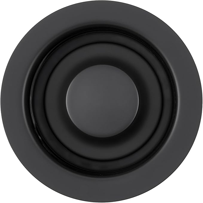 Luxier GD02-M Kitchen Sink Garbage Disposal Flange and Stopper in Matte Black
