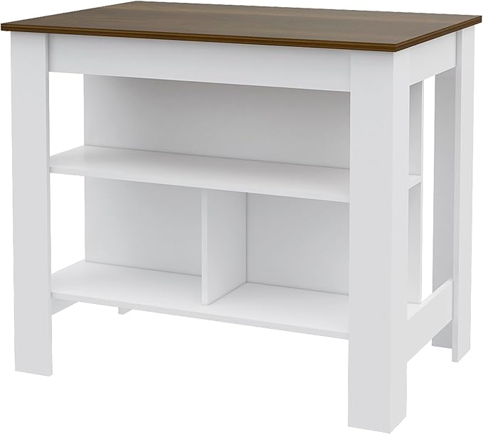 GOWE Brooklyn Kitchen Island, Three Concealed Shelves