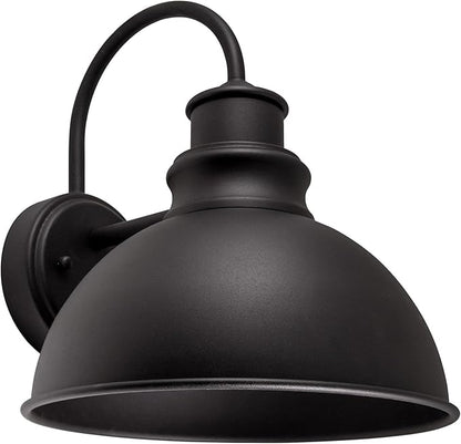 Design House 588442 Ajax Industrial Modern 1-Light Indoor/Outdoor Dimmable Wall Light with Removable Metal Wire Cage Shade for Porch Entryway Patio Garage Kitchen Bedroom, Textured Black