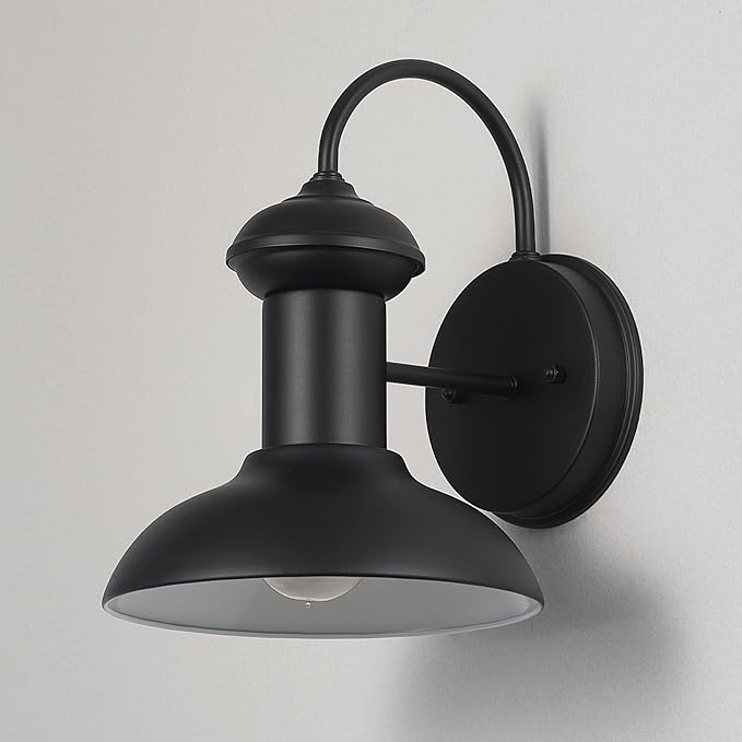 GLOBE Electric 44862 Martes 1-Light Outdoor Indoor Wall Sconce, Matte Black