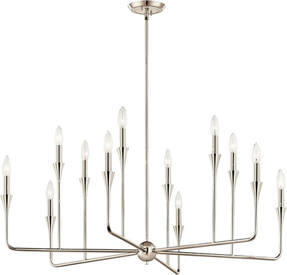 Kichler Alvaro 12-Light Multi-Tier Chandelier, Soft Modern Light in Polished Nickel, for Foyer, Great or Living Room or Large Dining Room (20" x 39.75"), 52692PN