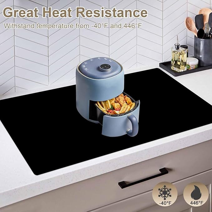 78.7"x23.6"(200cmx60cm) Large Silicone Mat for Kitchen Counter, Heat Resistant Non-Slip Countertop Protector, Waterproof Silicone Craft Mat for Kitchen Island, Dark Gray
