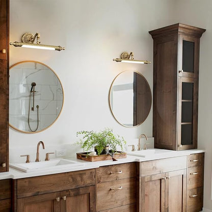 Aiwen LED Vanity Light Fixture 7W 16.14 inch Bath Vanity Lights with PC Lamp Shade Retro Artwork Picture Lighs Wall Sconces for Dressing Bathroom Lighting Cool White 6000k