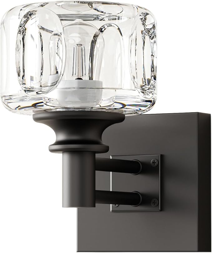 Matte Black Bathroom Wall Sconces 1-Light Wall Sconce Farmhouse Bathroom Sconces(3.7 pounds)
