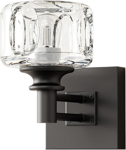 Matte Black Bathroom Wall Sconces 1-Light Wall Sconce Farmhouse Bathroom Sconces(3.7 pounds)