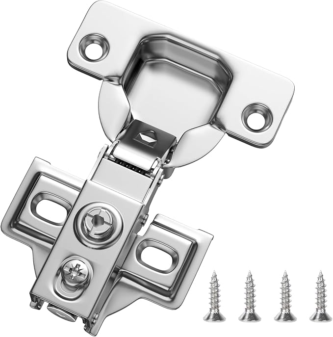 HOSOM 20 Pack 1/2" Overlay Soft Close Cabinet Hinges, Kitchen Door Hinges, Soft Close Hinges for Kitchen Doors, 100° Opening Angle, 2-Way Adjustment Cabinet Hinges Concealed