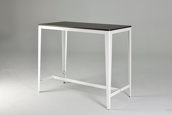Farmhouse Style Counter Height Table Minimalist Brown White for Dining Room and Kitchen Island