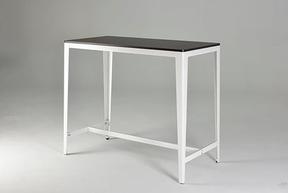 Farmhouse Style Counter Height Table Minimalist Brown White for Dining Room and Kitchen Island