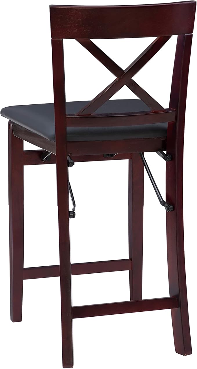 Linon Triena X Back Folding Counter Stool, Brown