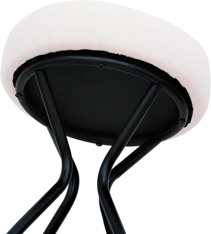 Modern Backless Bar Stools Set of 2 Round Upholstered Counter Stools for Kitchen Island Velvet Dining Chairs,for Living Room