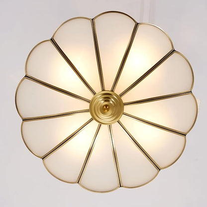 Vintage Pendant Light Fixture, 4-Light Semi Flush Mount Ceiling Light, Handmade Glass Ceiling Light Fixture for Foyer Entryway Stairway (Antique)