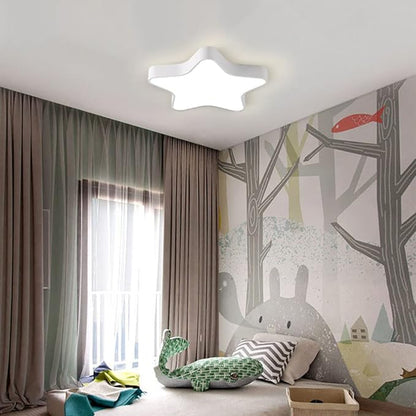 LED Ceiling Light Fixture, Modern Pentagram Recessed Ceiling Lights, 3000K-6000K Dimmable Light, Close to Lighting Flush Mount Living Room Pendant Lamps (White, 12inch)