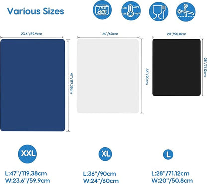 AECHY Silicone Mats for Kitchen Counter 47"x23.6"x0.08”, Largest Heat Resistant Mat Shipped Rolled Up Kitchen Island Silicone Countertop Protector Mat Nonslip Extra Large Counter Mat, Light Gray