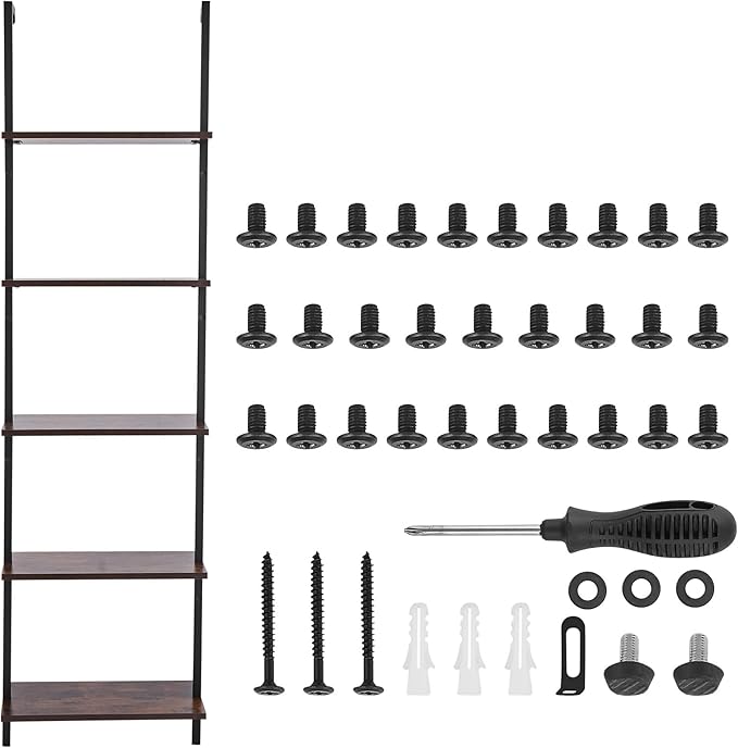 VEVOR Industrial Square Pipe Shelf, 5 Tier 17.3x11.8in, Wall-Mount Floating Rustic Wood Shelves Bracket Display Bookshelf,Storage Rack Sundries Holder for Kitchen Bedroom Bathroom Living Room, Black