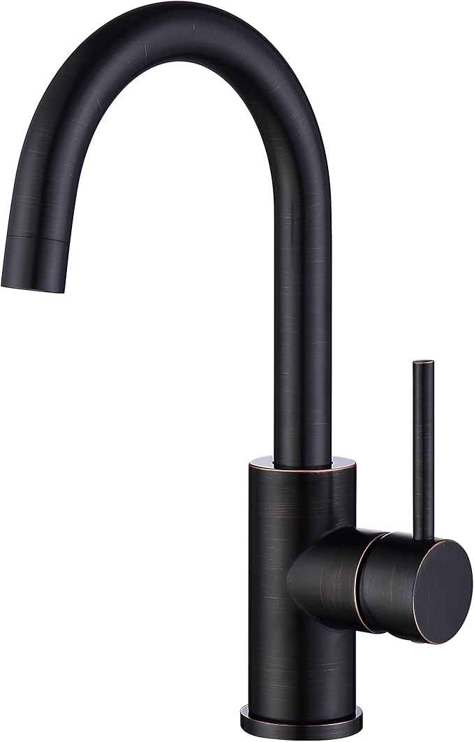 Oil Rubbed Bronze Bar Faucet Single Hole, WiPPhs ORB Wet Bar Faucets with Single Handle for Kitchen Sink and Mini Deck Mounted