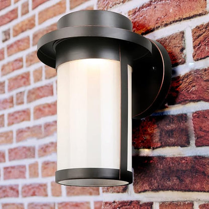 Design House Longmont Integrated LED Indoor/Outdoor Wall Light Frosted Glass for Entrance Porch Patio, Oil Rubbed Bronze – Design House, 180331