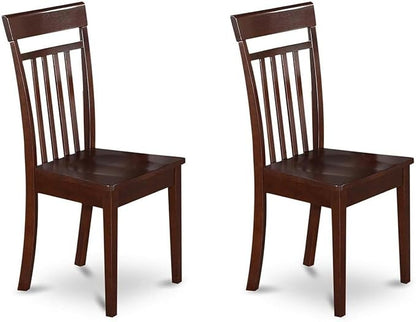 HomeStock 7 Piece Dining Table Set Consist of a Rectangle Dinner Table with Leaf and 6 Dining Room Chairs, 32x60 Inch, Mahogany