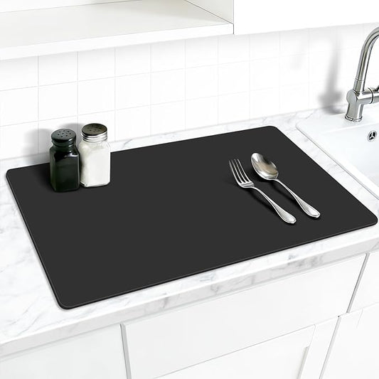 AECHY Silicone Mats for Kitchen Counter 27.5 x 16.5 Inch, 2mm Thick – Multipurpose Silicone Mat Thick Heat Resistant Mat Shipped Rolled Up Kitchen Counter Mat Nonslip Silicone Mats, Black