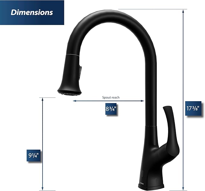Karran Chantilly Touchless KKF375 Single Handle Pull Down Sprayer Kitchen Faucet in Matte Black