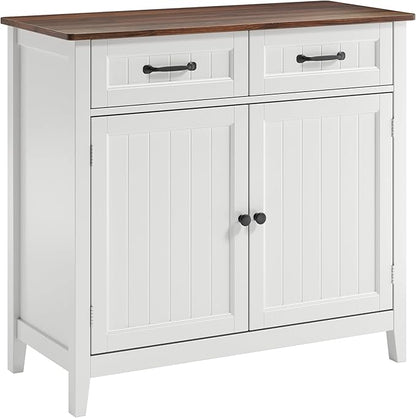 Bealife 32" Buffet Cabinet, Kitchen Island with Storage, Coffee Bar Cabinet with 2 Drawers and Adjustable Shelf, Kitchen Storage Cabinet for Dining Room, Living Room, Entryway (Retro)
