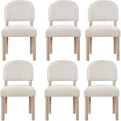 Farmhouse Dining Chairs Set of 2 - Upholstered Mid Century Armless Side Chairs with Back, Durable Polyester Fabric for Kitchen Island, Living Room, Restaurant