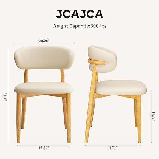 Kitchen Dining Chairs Set of 2 Modern Soft Linen Farmhouse Dining Room Chair, Beige/Original