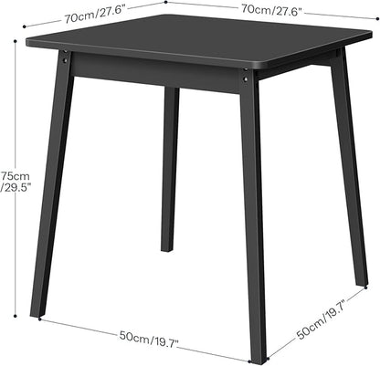 HOOBRO Bamboo Dining Table, Square Dining Table for 2, 27.6" Kitchen Table for Small Space, Writing Table, Easy to Assemble, for Dining Room, Living Room, Office, Kitchen, Apartment, Black BK70CZ01G1