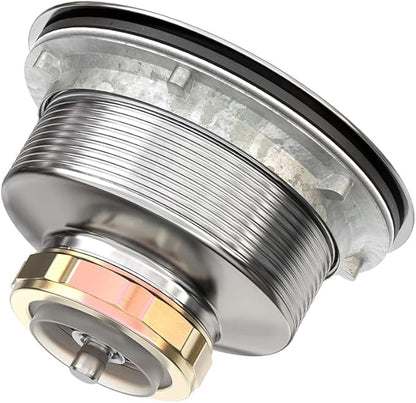 KONE 3-1/2 Inch Kitchen Sink Drain Strainer Assembly Made by All Stainless Steel with Strainer Basket/Drain Stopper, Replacement for Standard Commercial Drains
