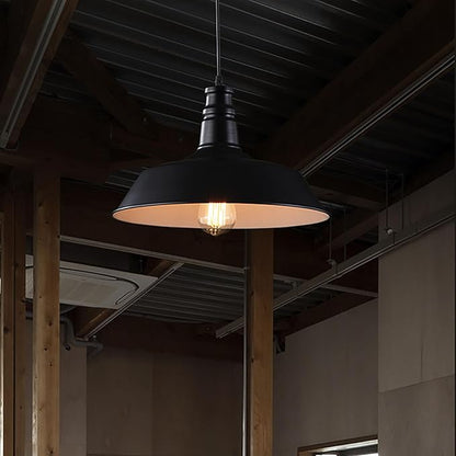 4 Pack Farmhouse Pendant Light Vintage Black, Kitchen Island Pendant Lighting 14 inch lampshade, Loft Metal Industrial Pendant Light, Adjustable Hanging E26 Light Fixtures, Bulbs Not Included