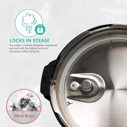 Zonefly for Instant Pot 3 Qt Inner Pot Replacement insert, Stainless Steel Cooking Pot Liner with Polished Surface & Easy to Clean - 3Quart Instapot Rice Cooker Accessories, Includes 2pcs Seal Rings