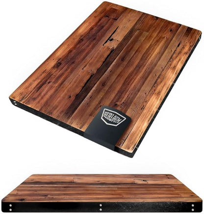 Reclaimed Wood Table Top - Rustic Recycled Solid Wooden Piece Perfect for Signs, Counters, Kitchens, Dining and Coffee Table Tops (Reclaimed Wood Table Top with Metal Edge, 24" x 48")