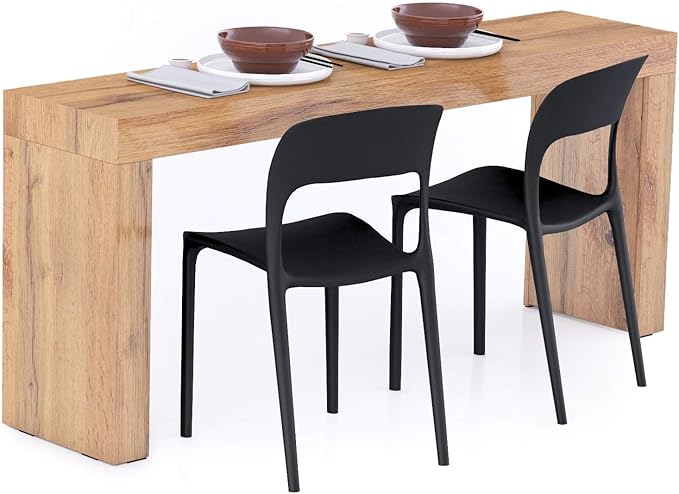 Mobili Fiver, Evolution Dining Table 70.9 x 15.7 in, Rustic Oak with Two Legs, Made in Italy