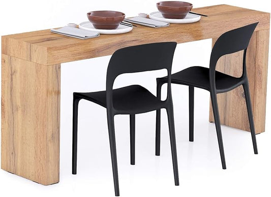 Mobili Fiver, Evolution Dining Table 70.9 x 15.7 in, Rustic Oak with Two Legs, Made in Italy